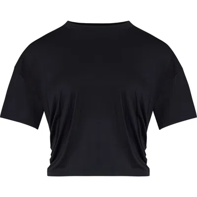 Pcfg Free Heaven Crop Draped Tshirt In Black