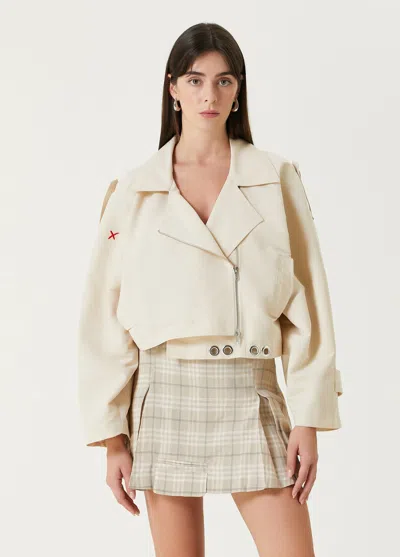 Pcfg Free Heaven Cropped Waterproof Trenchcoat - Fog In Beige
