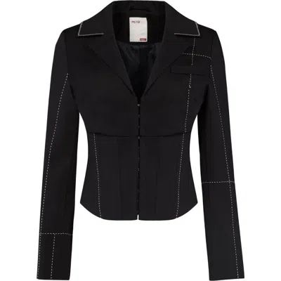 Pcfg Free Heaven Stitch Detail Corset Blazer In Black