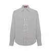 Pcfg Men's Black / White Cotton Blend Striped Woven Shirt In Multi