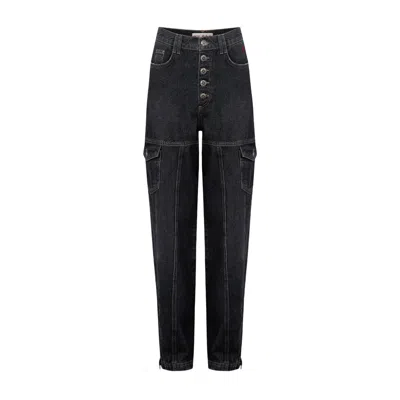 Pcfg Men's Black Your Itch Zipped Denim Pant - Asphalt