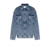 Pcfg Men's Blue Free Heaven Denim Jacket Wih Washed Effect In Blue