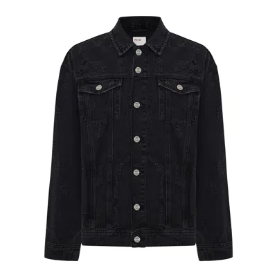 Pcfg Men's Distressed Denim Jacket - Black