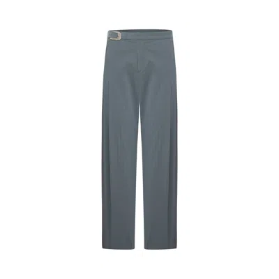 Pcfg Men's Grey Cotton Blend Striped Woven Pant With Belt In Gray