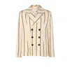 Pcfg Men's Neutrals / Black Free Heaven Kutnia Striped Oversized Blazer In Black