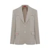 Pcfg Men's Neutrals Cotton Zip Detail Woven Blazer In Neutral