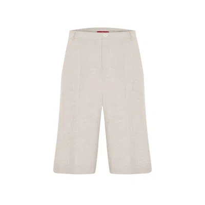 Pcfg Men's Neutrals Daydreamers Linen-look Stitch Detail Shorts