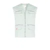 Pcfg Men's Neutrals / Green / Blue Free Heaven Vest With Pocket - Surf Spray In Green/blue