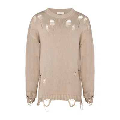Pcfg Men's Neutrals Your Itch Ripped Knit Sweat - String
