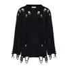 Pcfg Men's Your Itch Ripped Knit Sweat - Black In Black