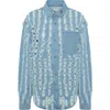 Pcfg Perforated Denim Shirt In Blue