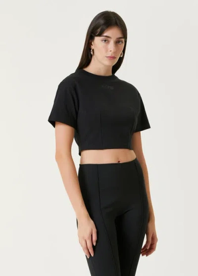 Pcfg Pure Cotton Free Heaven Crop Tshirt In Black