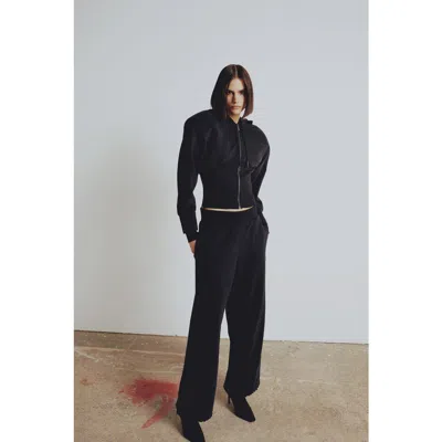 Pcfg Pure Cotton Your *itch Corset Zipped Hoody In Black