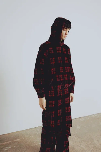 Pcfg Pure Cotton Your *itch Plaid Hoody In Red