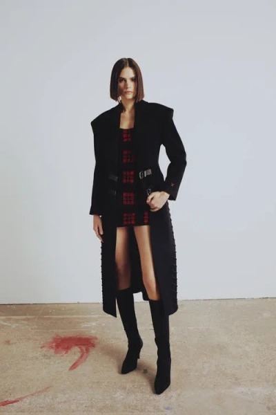 Pcfg Pure Cotton Your *itch Plaid Mini Dress In Black