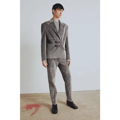 Pcfg Pure Cotton Your *itch Velvet Blazer Jacket In Gray