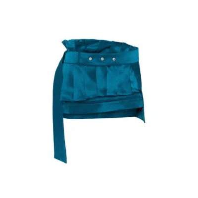 Pcfg Pure Silk Super Mini Skirt In Blue