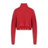 Pcfg Red Your Itch Ripped High Neck Knit Sweat - Samba In Red