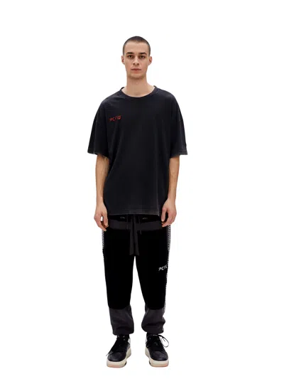 Pcfg Store Acid Washed Track Tee In Black