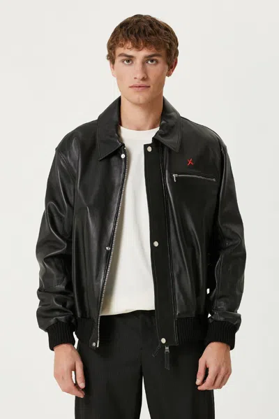 Pcfg Store Bomber Leather Jacket - Black