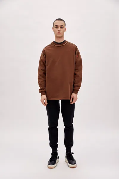 Pcfg Store Cotton Crochet Sweat In Brown