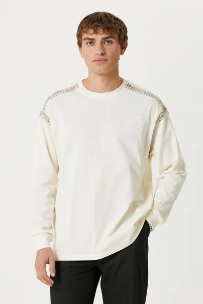Pcfg Store Cotton Crochet Tee In Neutral