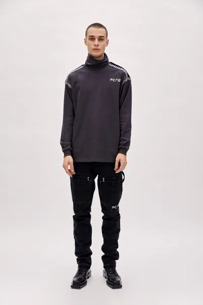 Pcfg Store Cotton High Neck Tee In Black