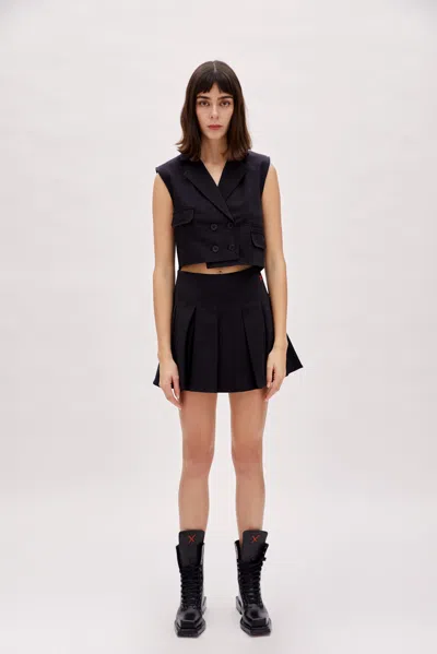 Pcfg Store Cotton Pleated Skirt - Black