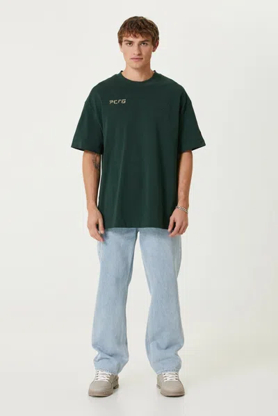 Pcfg Store Cotton Tee With Emboss Detail - Pine Groove In Green