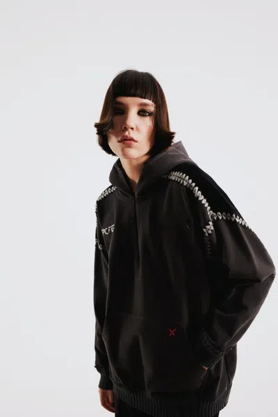 Pcfg Store Cotton Zipper Hoodie In Black