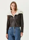 Pcfg Store Double Collar Leather Jacket - Brown In Brown
