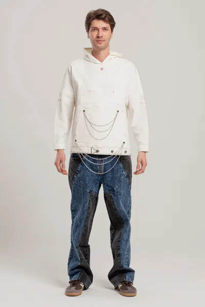 Pcfg Store Free Heaven Chain Hoodie - Blanc De Blanc In White
