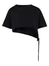 Pcfg Store Free Heaven Crop String Tshirt In Black