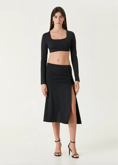 Pcfg Store Free Heaven Slit Long Skirt - Jet Black