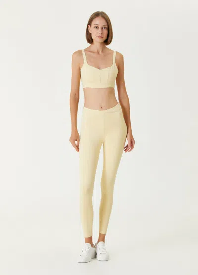 Pcfg Store Legging With Stitch Detail - Chino Green In Yellow