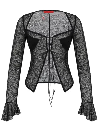 Pcfg Store Long-sleeve Black Lace Top
