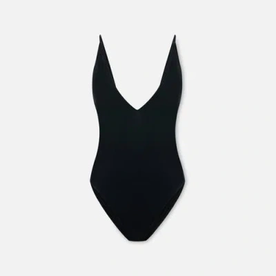 Pcfg Store Low Back V Neck Swimsuit In Black