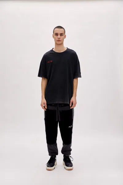 Pcfg Store Organic Cotton Acid Washed Track Tee - Black