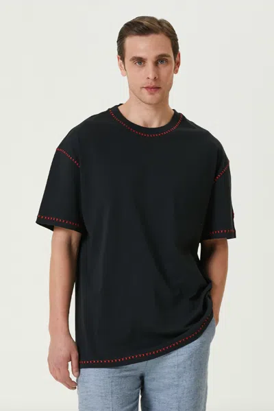 Pcfg Store Pure Cotton Free Heaven Crochet T-shirt - Jet Black