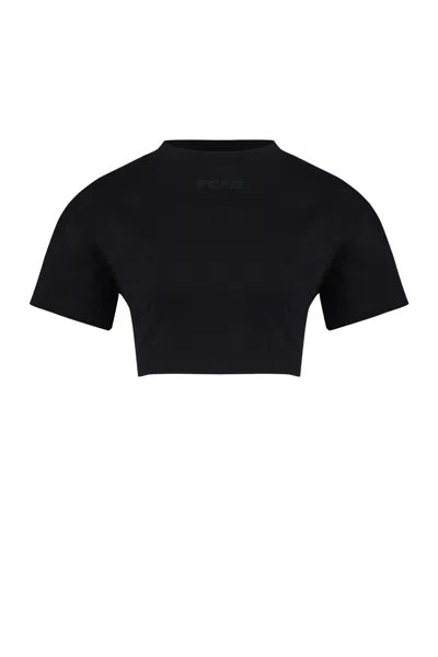Pcfg Store Pure Cotton Free Heaven Crop Tshirt - Jet Black