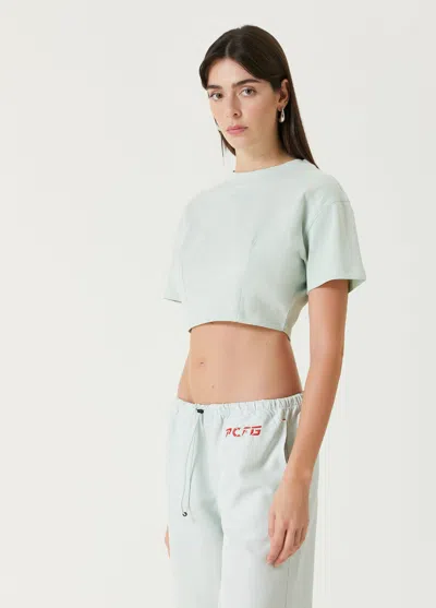 Pcfg Store Pure Cotton Free Heaven Crop Tshirt - Surf Spray In Green