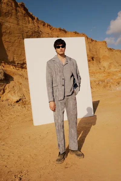 Pcfg Store Pure Linen Free Heaven Linen Suit Blazer - Ultimate Grey In Gray