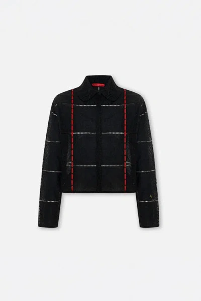 Pcfg The Broderie Anglaise Edit Embroidered Detail Shirt In Black