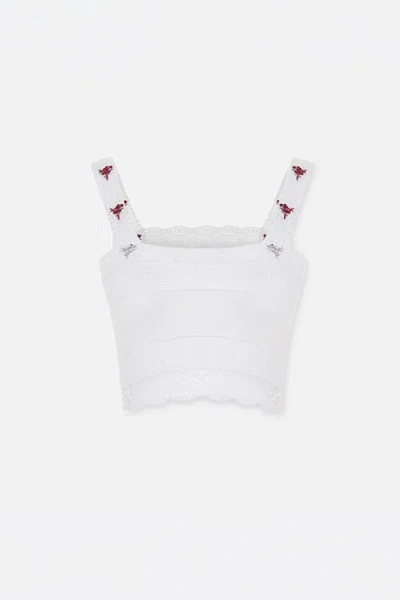 Pcfg The Broderie Anglaise Edit Lace Panel Bra In White