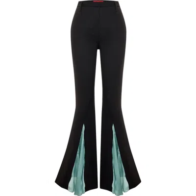 Pcfg The Party Edit Contrast Chiffon Detail Pants In Blue