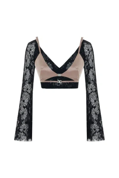 Pcfg The Party Edit Lace Body With Contrast Bust Panel In Multi