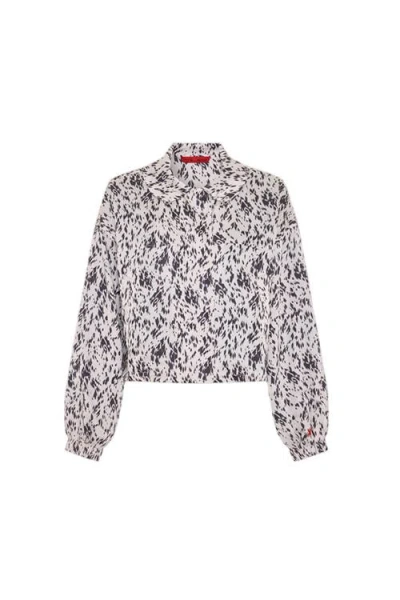 Pcfg The Party Edit Satin Cropped Bomber Jacket In Gray