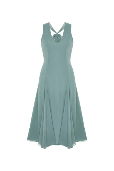 Pcfg The Party Edit Silk Midi Dress In Green