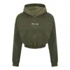 PCFG WOMEN'S ACID WASHED CROP HOODIE - COVERT GREEN