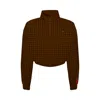 Pcfg Women's Black / Brown Parachute Crop Sweat - Brown In Black/brown